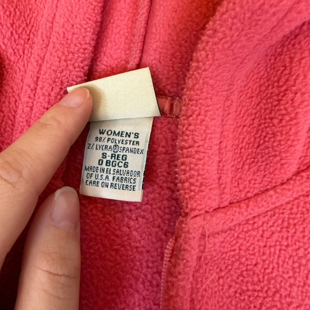 LLBean Polartec Fleece Full Zip Hoodie Jacket Coral Pink Women's S - Picture 3 of 5